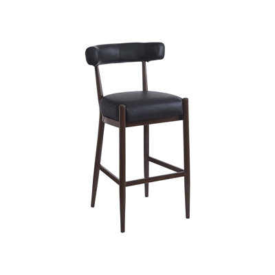 Tabouret de bar de salle à manger en métal avec siège en vinyle et dossier incurvé pour l'intérieur