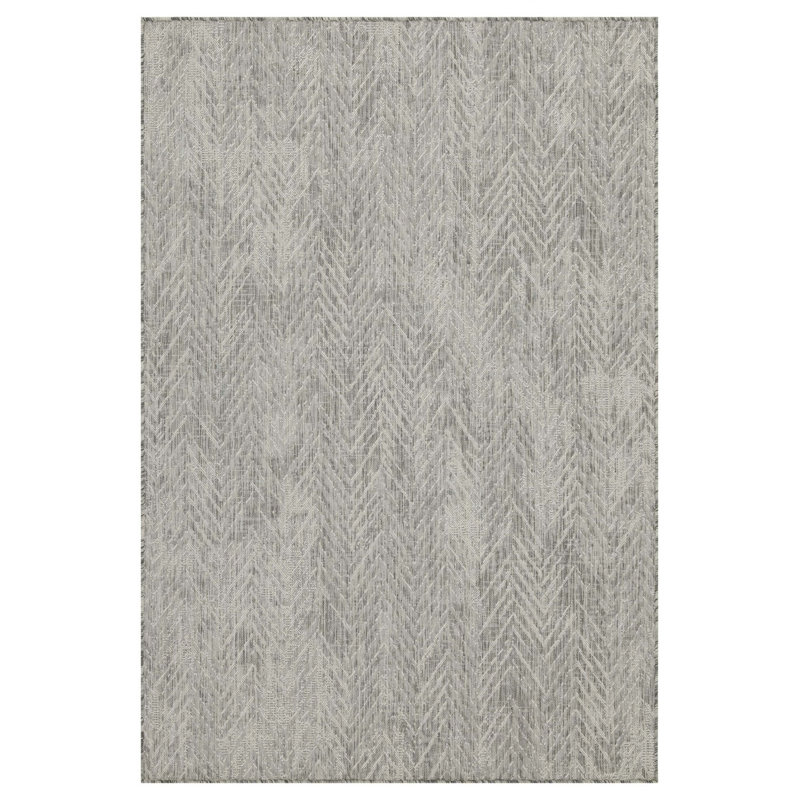 Sunshine Silver Indoor/Outdoor Area Rug, Rectangle 5'3" x 7'3