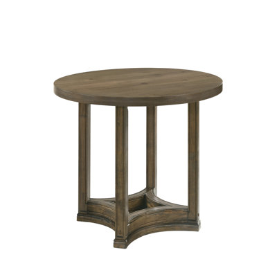 Weathered Oak Finish Round Dining Table