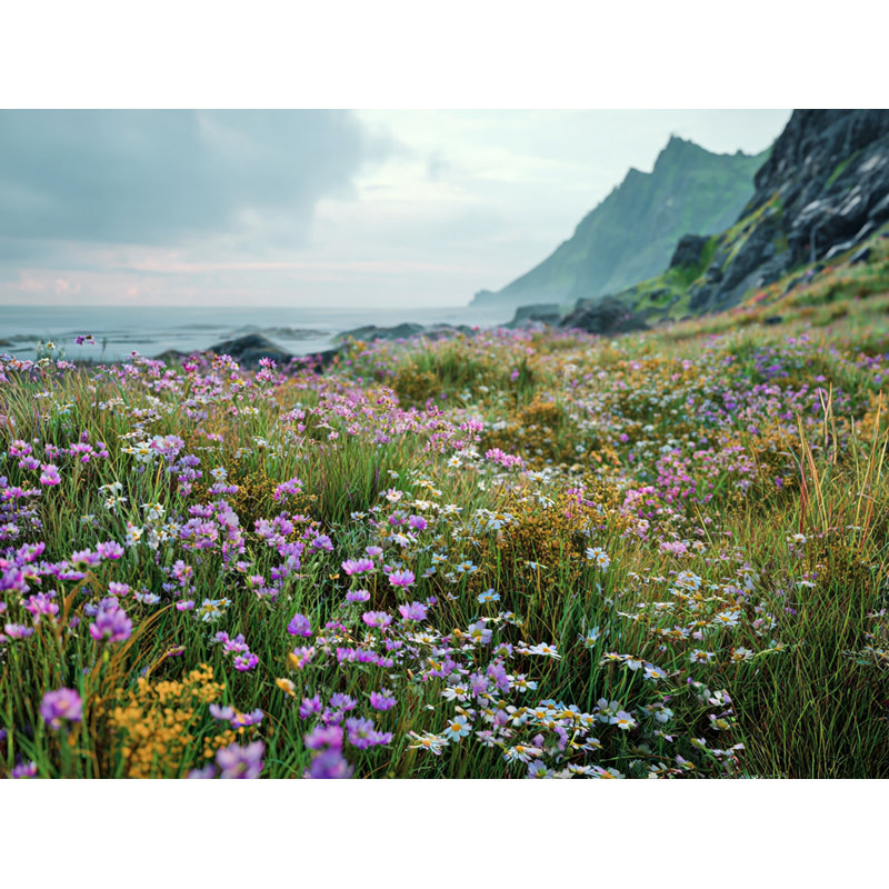 Coastal Bloom - Art mural sur toile tendue, H 16 po x l 24 po