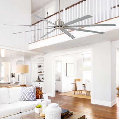 8 - Blade Outdoor Standard Ceiling Fan with Remote Control