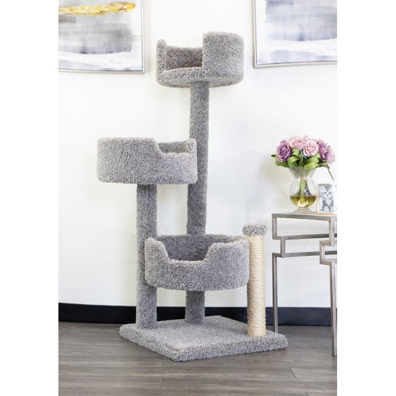 Gray Carpet and Sisal 4-Level Cat Tree