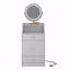 Meuble-lavabo 3 en 1 avec miroir et lumière, petit meuble-lavabo avec station de charge, 2 tiroirs et espace de rangement ouvert, tabouret rembourré, coiffeuse compacte pour coiffeuse