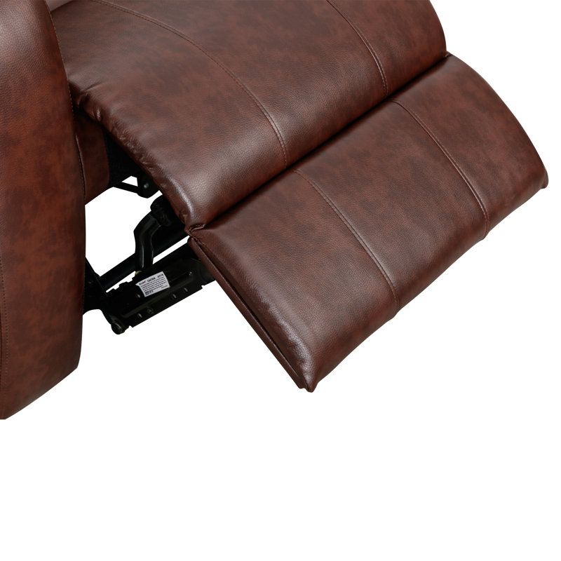 Fauteuil inclinable électrique 36,1 po Karelie, Similicuir brun foncé