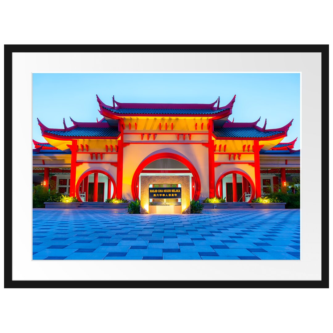 Gerahmtes Poster Chinesischer Tempel