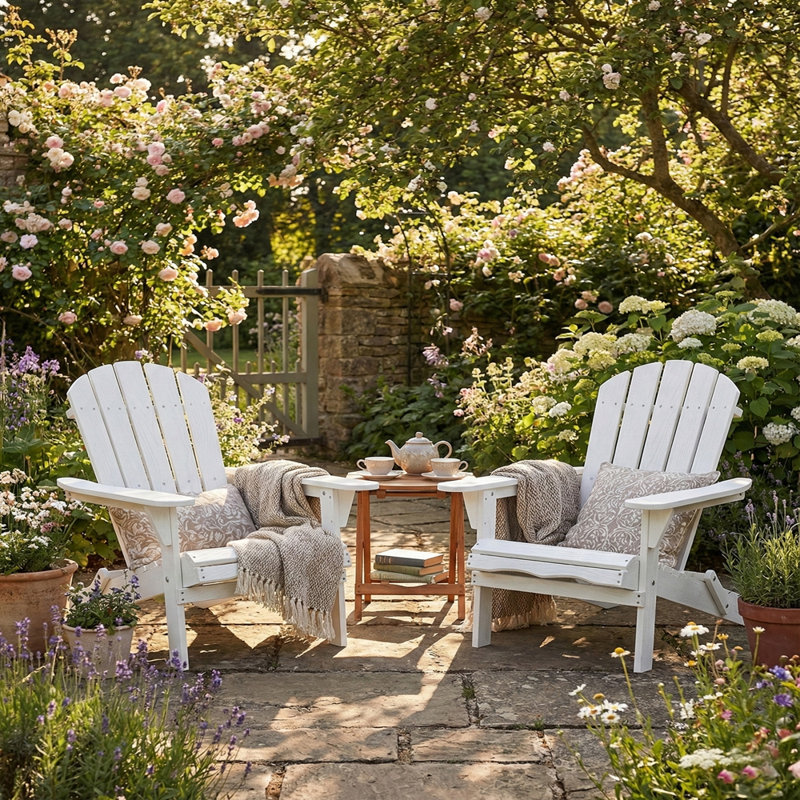 Chaise longue en bois pour l'extérieur, Blanc