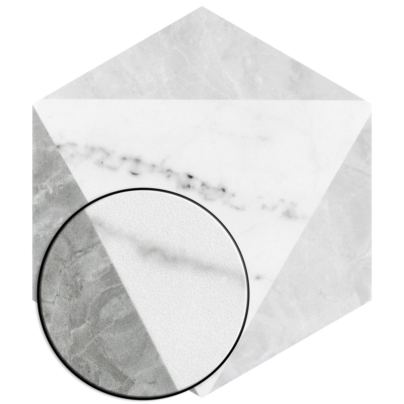 Classico Carrara 7" x 8" Porcelain Marble Look Wall & Floor Tile