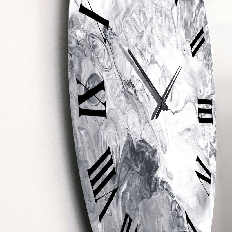 Horloge murale moderne blanc et gris I - horloge murale moderne, Moyen
