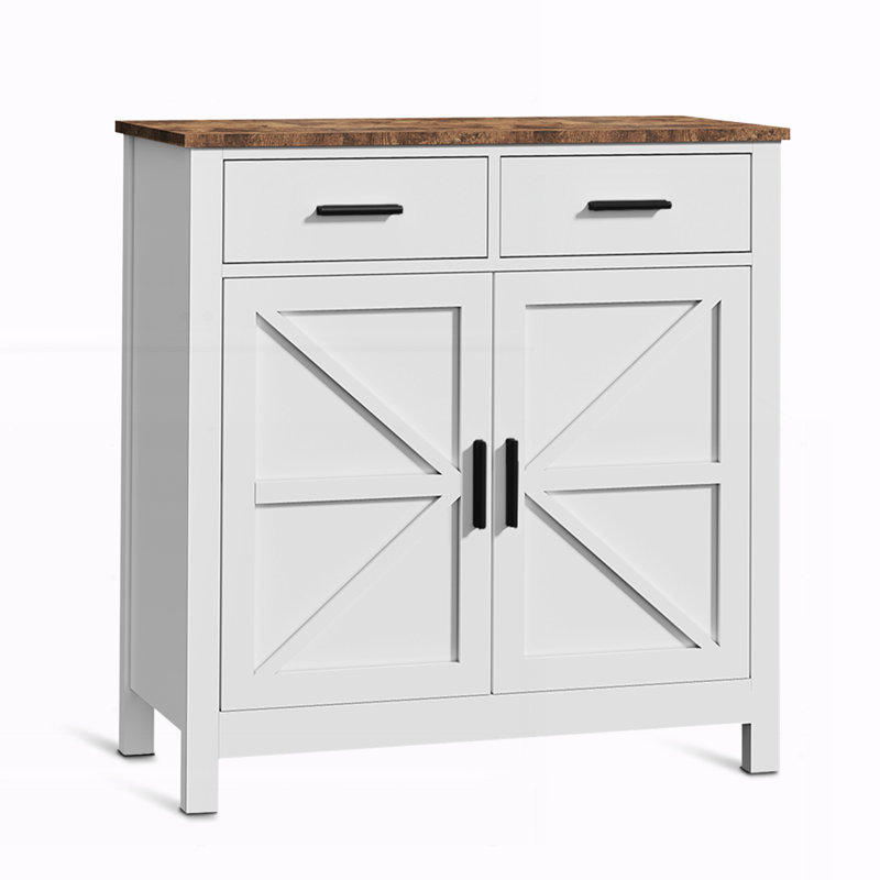 Armoire de rangement de cuisine, armoire de ferme moderne avec rangement, White