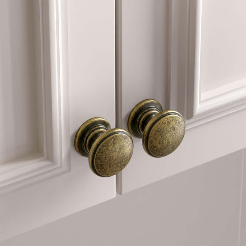 Lot de 10 boutons de meuble en laiton antique, quincaillerie massive, boutons de commode en laiton, boutons de tiroir en alliage de zinc, diamètre 3,2 cm (1-1/5 pouce).