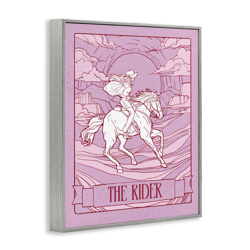 «Cowgirl Rider Tarot Card», estampe numérique, design par Ziwei Li, 20 x 16, Giclée de ferme grise encadrée