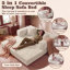 Convertible Sleeper Sofa With Removable Armrests, Corduroy Fabric Sofa Couch, No Assembly Required For Living Room, Dorm, Studio-847848008-854940596