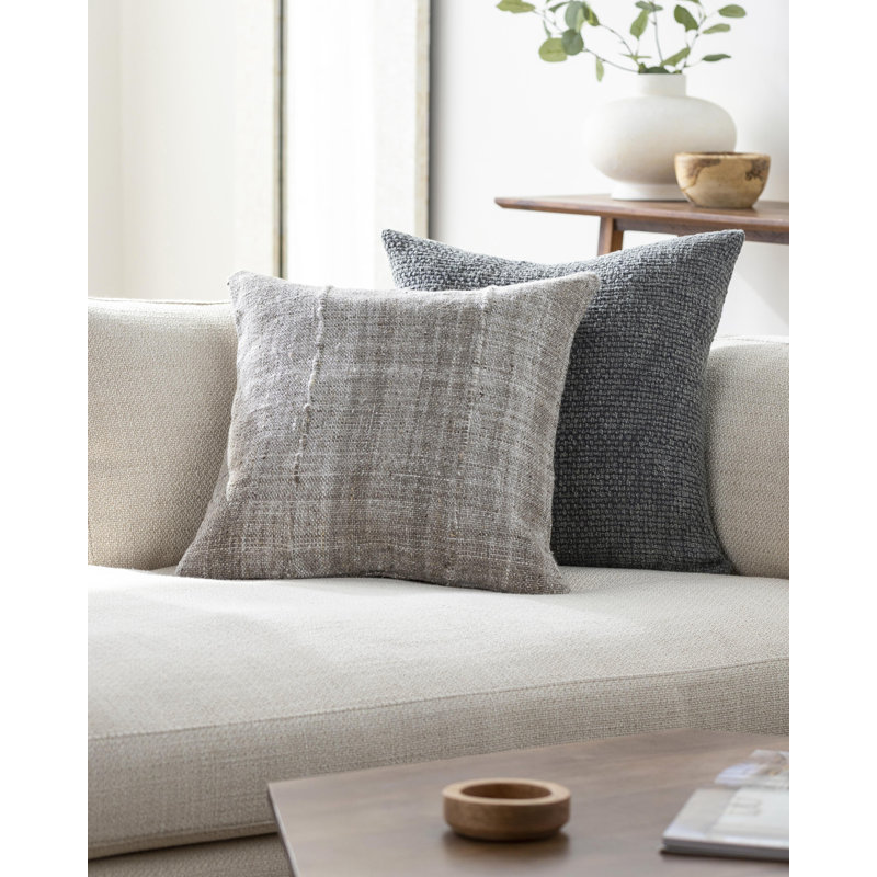Zeppelin Recycled PET Yarn Reversible Throw Pillow, 18"H x 18"W, Pillow Cover Only - No Insert, Khaki