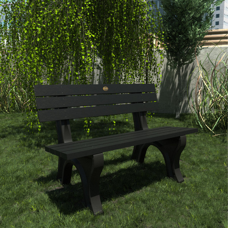 Swing Outdoor Bench, Black