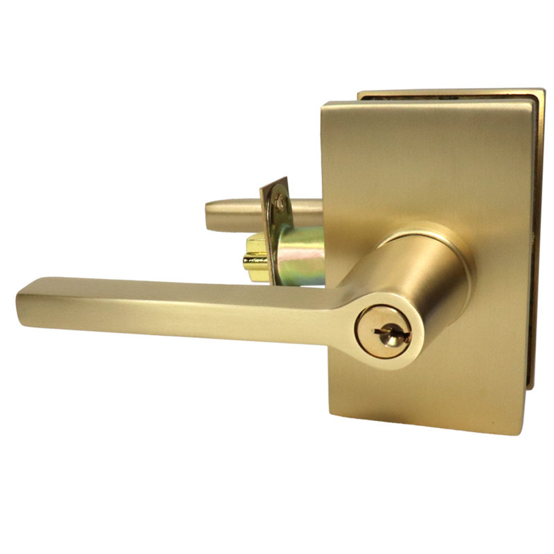 Satin Brass Keyed (Entry) Door Lever