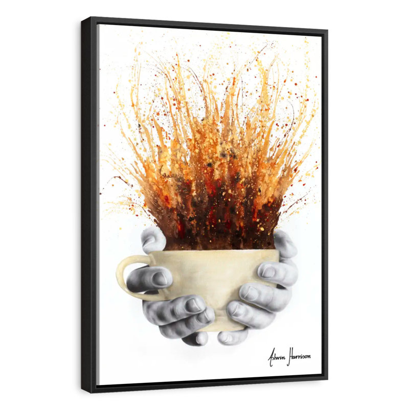 Café café café, Cadre flottant noir, 27 po x 40 po