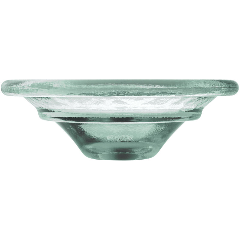 Spun Glass® ARTIST EDITIONS Oval Faceted Glass Bathroom Vessel Sink, Translucent Dew
