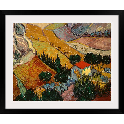 Paysage avec maison et charrue, 1889 par Vincent Van Gogh - reproduction