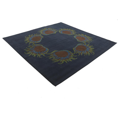 Tapis carré bleu marine Myrick