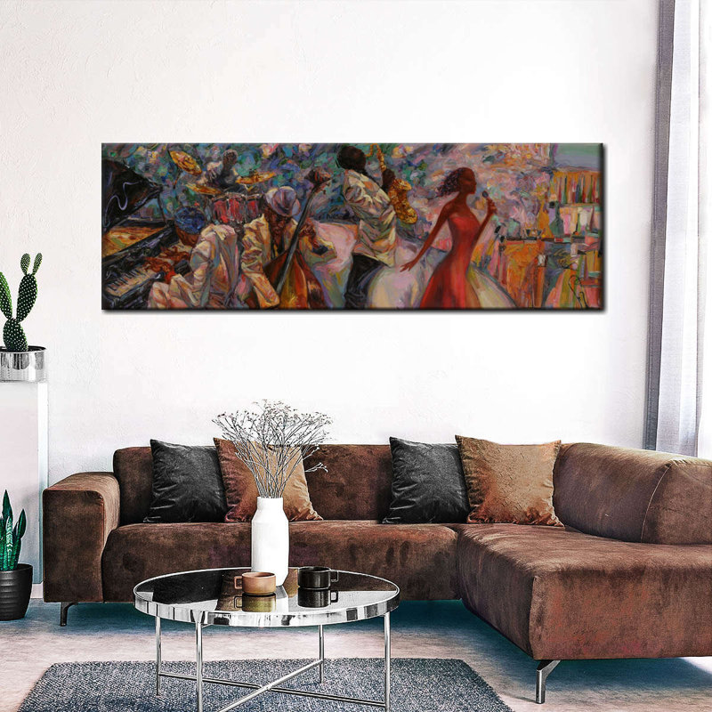 Jazz Lounge sur toile, H 8 po x l 24 po x P 1 po