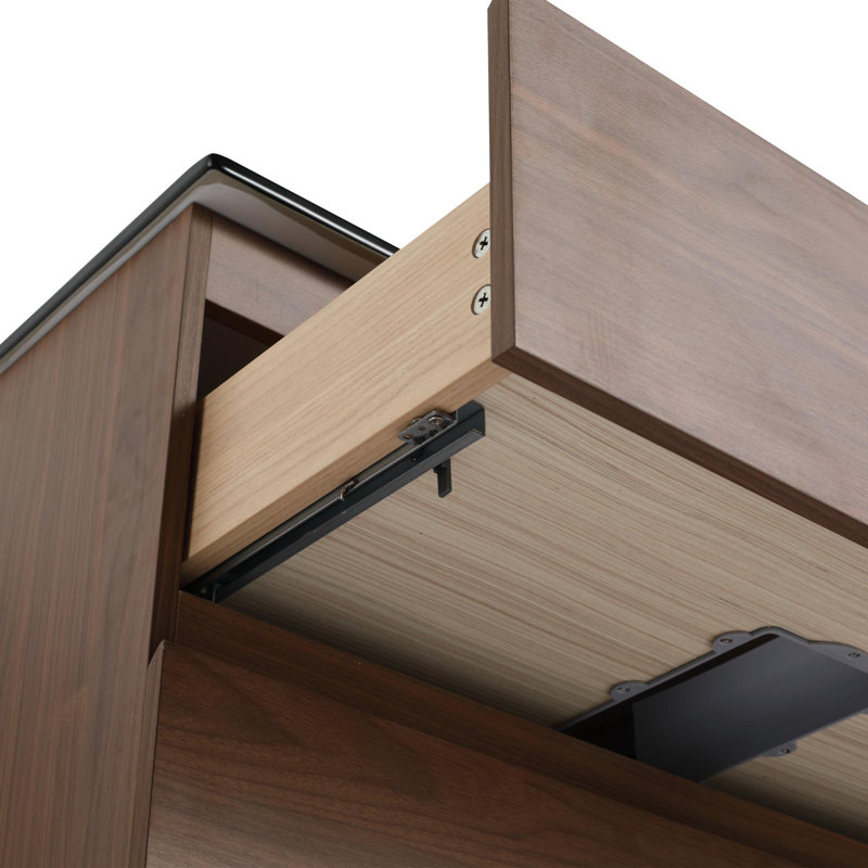Alyshea 30'' Single Bathroom Vanity with Ceramic Top, Brown Oak