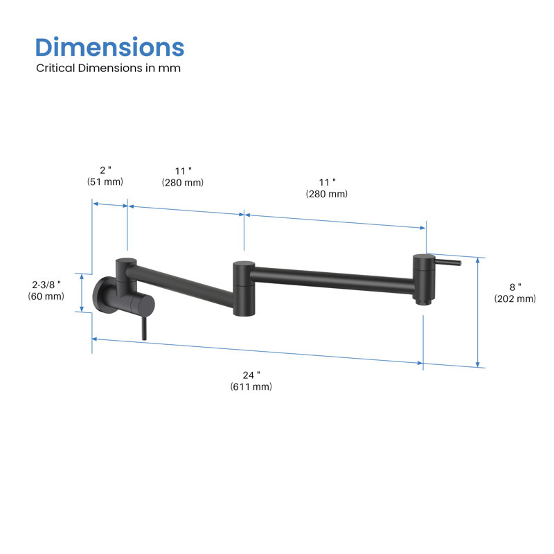 Robinet remplisseur circulaire avec accessoires, Noir mat