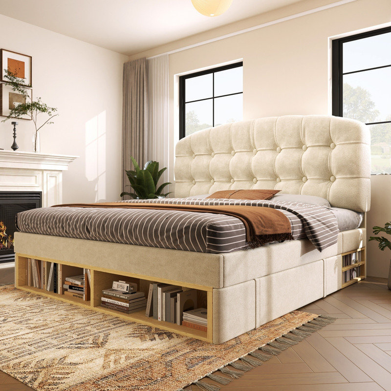 Bed, Beige, Single (3')