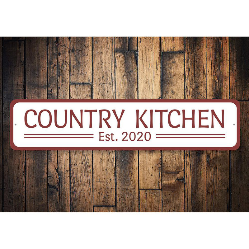 Plaque de cuisine en aluminium Country Country Year, H 6 po x l 24 po x P 0,06 po