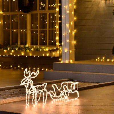 Décoration de Noël pour l'extérieur debout de traîneau à DEL 35 po Outsunny