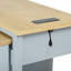 Îlot de cuisine extensible avec table de salle à manger, rangement interne et prise de courant pour une utilisation polyvalente et une organisation efficace
