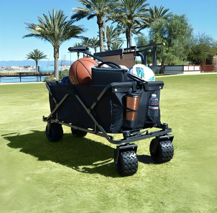 Chariot utilitaire pliable tout terrain Xl, Noir