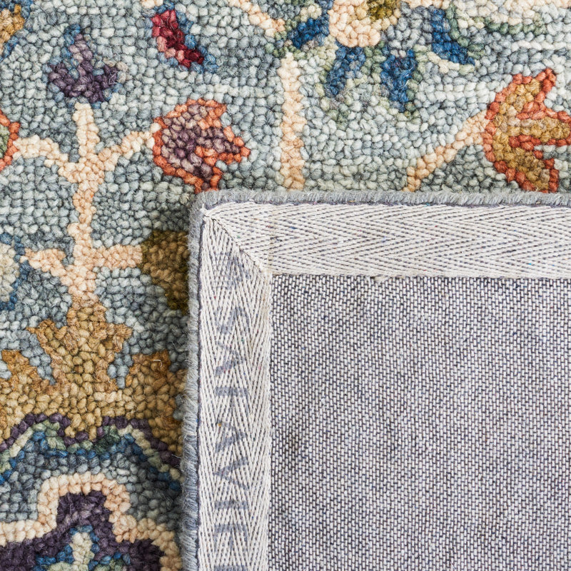 Oriental Hand Tufted Wool/Cotton Area Rug in Gray/Green, Rectangle 9' x 12'