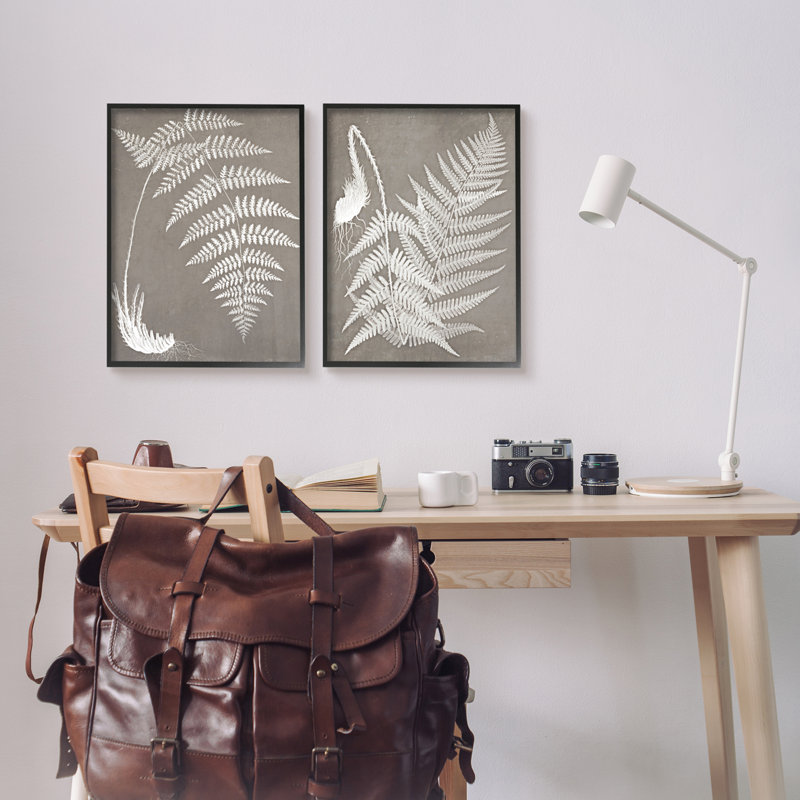 Ensemble détaillé d'art texturé giclée 2Pc, Giclée encadrée noir minuit, L 16 po x H 20 po