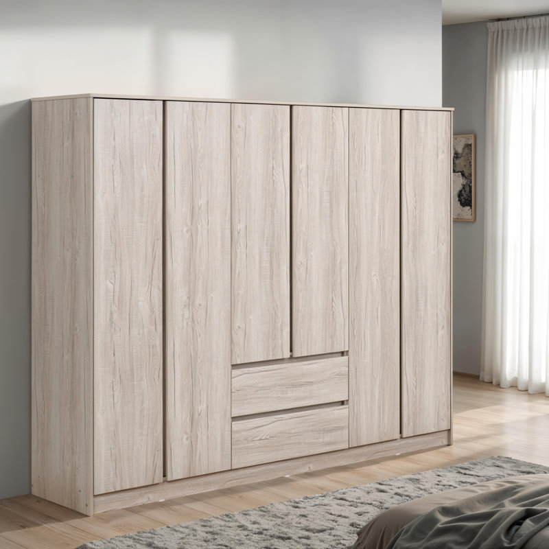  Braunstein 6 Door Wardrobe, Urban Snow