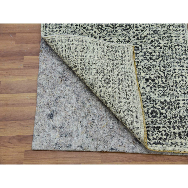 Tapis de couloir blanc en laine noué à la main 2 pi 8 po x 10 pi CE78AA9D67B0430480713C4984D6ED1A