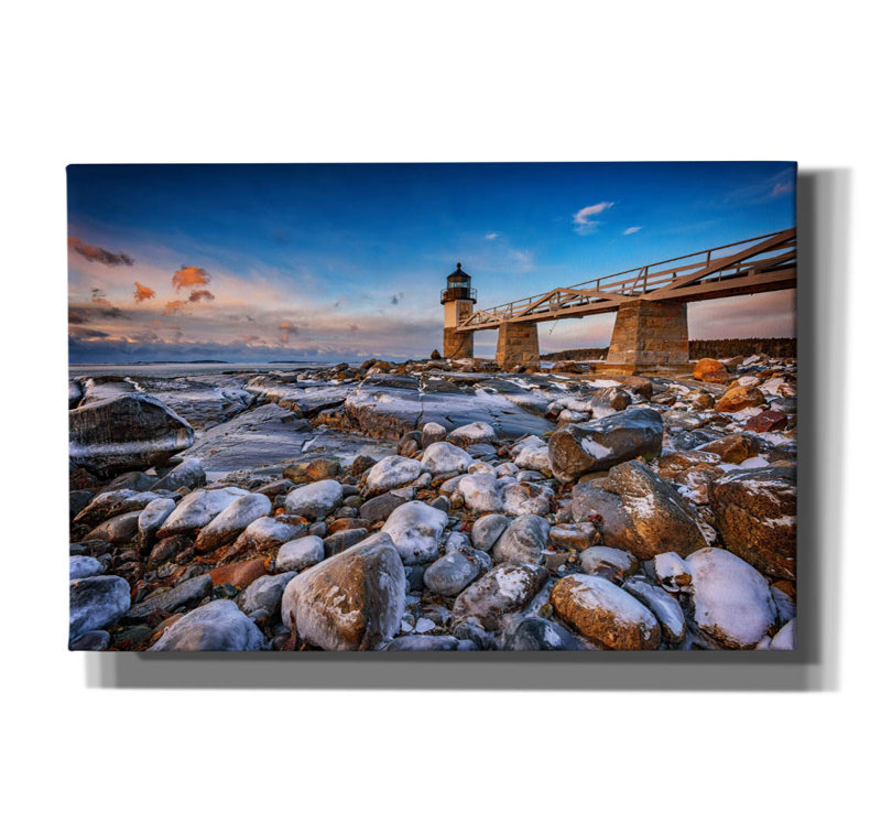 "Epic Graffiti" Icy Morning At Marshall Point "par Rick Berk, art mural sur toile, 60 po x 40 po