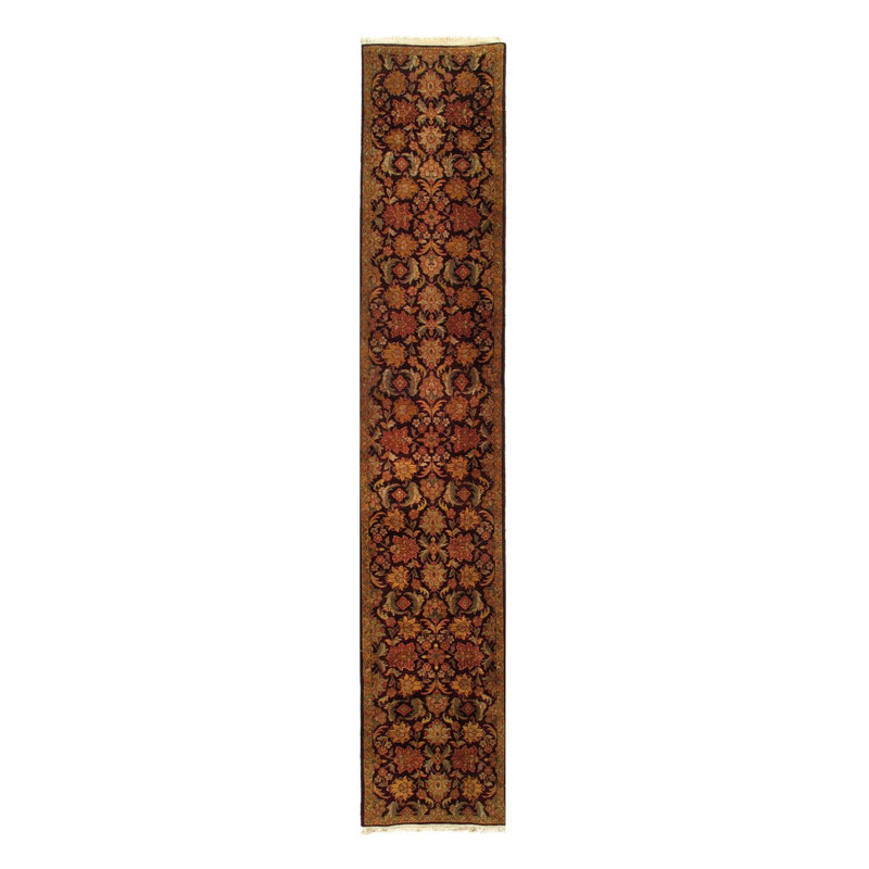 Wool Floral Area Rug in Red