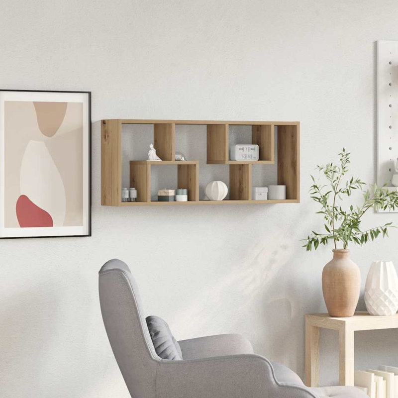 Wall Shelf 36X16x90 Cm Engineered Wood, Artisan Oak