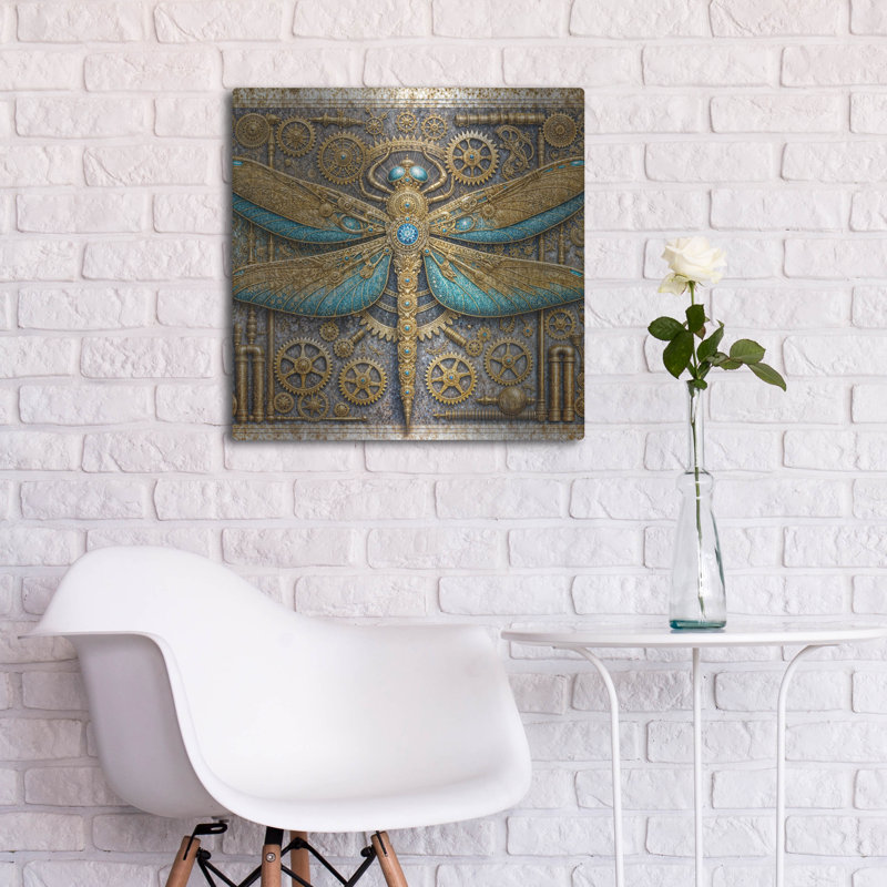 Art mural en métal Winston Porter «Steampunk Dragonfly» par Rey Klimt, H 24 po x l 24 po