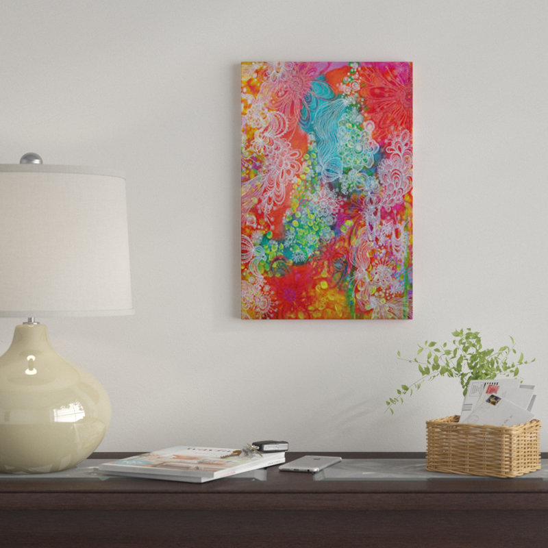 « tachetée light » par stéphanie corfee, impression sur toile, H 24 po x l 16 po x P 1 po, Papier d'art encadré noir, Blanc