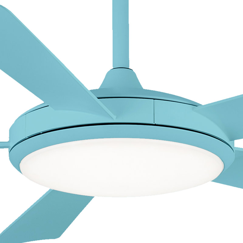 Biddle 132cm Ceiling Fan with LED Lights, Blue