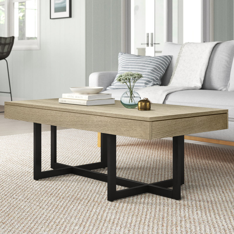 Table basse avec rangement Burch, Blanc ivoire