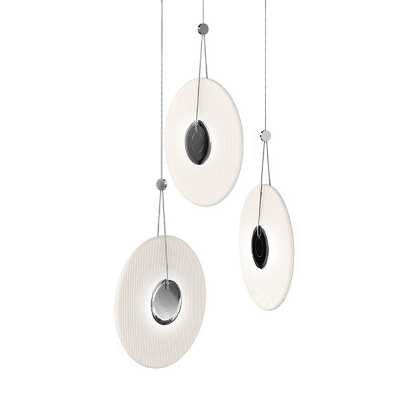 Meclisse 3 - Light LED Pendant, Etched, Chrome