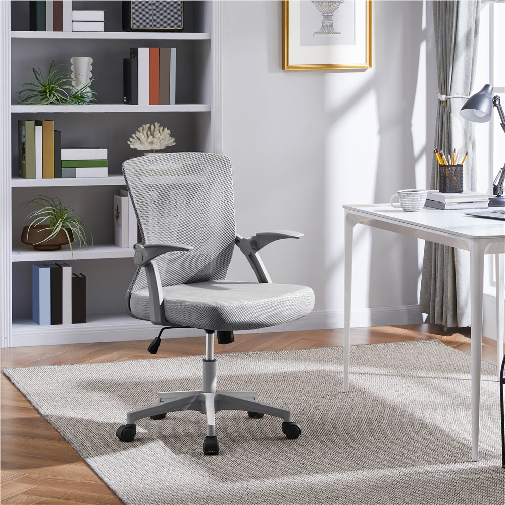 Mesh Desk Chair with Flip-up Armrest