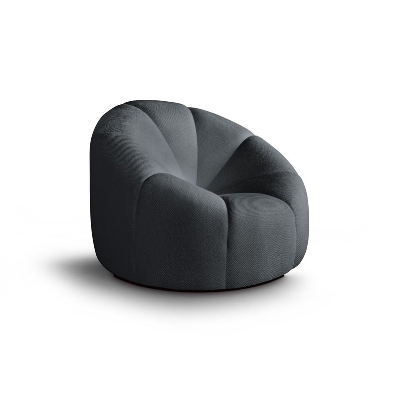 Coumas Upholstered Swivel Accent Chair, Graphite Polyester Blend