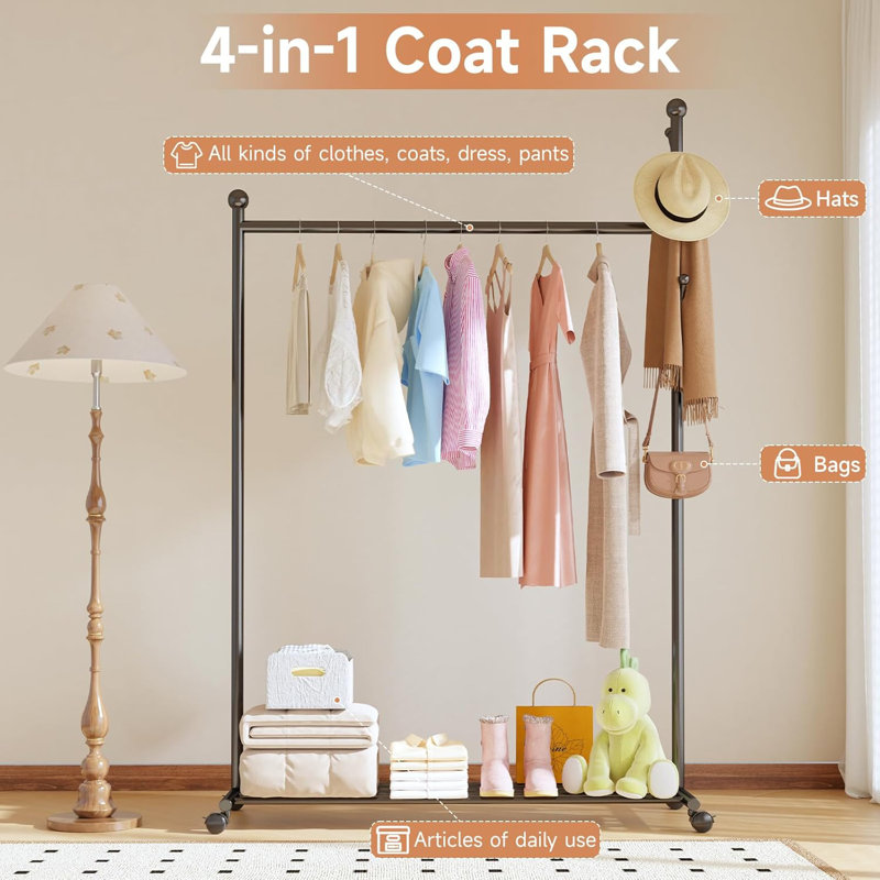 110cm Rolling Clothing Rack