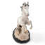 Porcelain Horse Figurine With Small Bronze Grass Accents on Wood Base