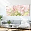 «Pastel Floral», reproduction d'art sur toile tendue à l'aquarelle, roses et pivoines roses (ensemble de 3)-1240839081