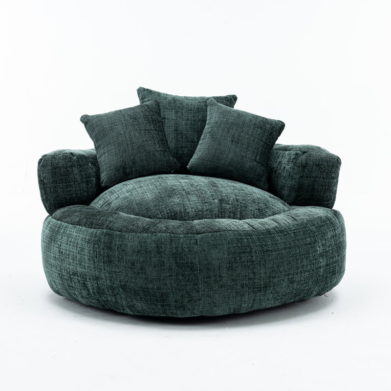 Fauteuil à billes en mousse pour chien avec rembourrage, fauteuil à billes avec housse en chenille ultra doux, Vert