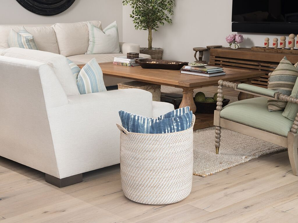 Jettie Rattan Basket With Handles 1, White